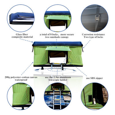 容易な設置4x4 Rainproof Sunproof最も軽く堅い貝の屋根の上のテント
