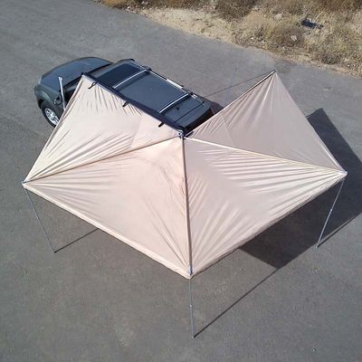 420D車の屋根のテント4x4引き込み式のSunproofは布部屋が付いている270度の日除け家族のテントを防水する